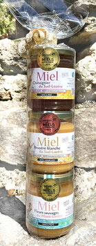 3X250g Miels de Lozère médaillés, assortiment Prêt-à-Offrir