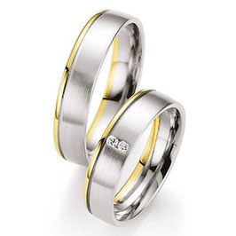 Ringen Bicolor goud en Briljant CR-HSD4