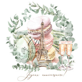 Carte anniversaire représentant la France