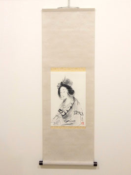 Japanese Beauty, Hanging Scroll, Japanese Ink Art, for Zen Meditation and Tea Ceremony