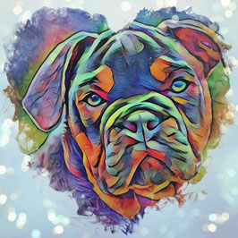 Hunde BULLI 1 -Kunstdruck Bulldogge - Kunstdruck -Hochwertiger Kunstdruck auf Leinwand