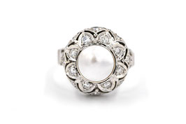 Perlen-Diamant-Ring