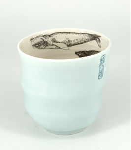 Keep it Here - zwei Wale / blauer Becher