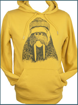 Senfgelber Kapuzenpullover Walross