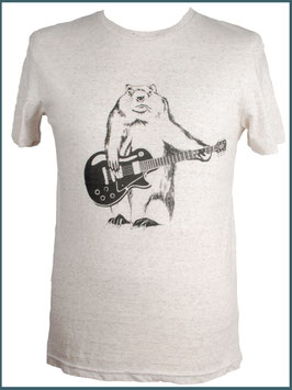 Hafermeliertes Herren Bio Baumwollshirt Murmel mit Gitarre