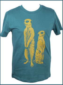 Kindershirt Biobaumwolle Dunkelgrün Erdmännchen