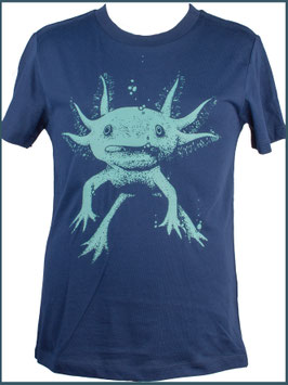Kindershirt Biobaumwolle navy Axolotl