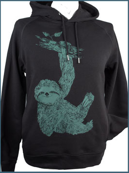 Kapuzenpulli Faultier, Schwarz