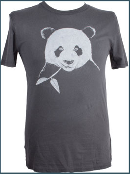 Retroschwarzes Herren Bio Baumwollshirt Panda