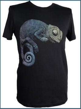 Schwarzes Herren Bio Baumwollshirt Chamäleon