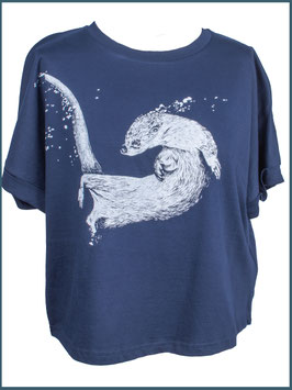 Oversize Bio-Baumwollshirt Navy, Otter