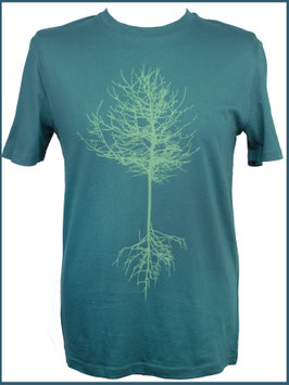 Dunkelgrünes Herren Bio Baumwollshirt Baum