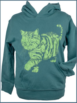 Kapuzenpullover Kind dunkelgrün Kater
