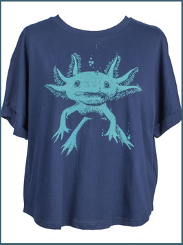 Oversize Bio-Baumwollshirt Navy, Axolotl