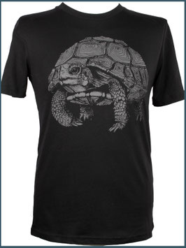 Schwarzes Herren Bio Baumwollshirt Schildkröte