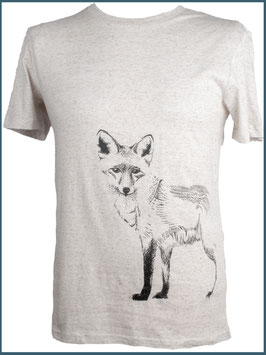 Hafermeliertes Herren Bio Baumwollshirt Fuchs stehend