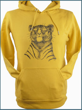 Senfgelber Kapuzenpullover Tiger