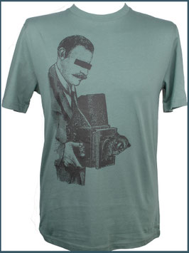 Graugrünes Herren Bio Baumwollshirt Fotograf