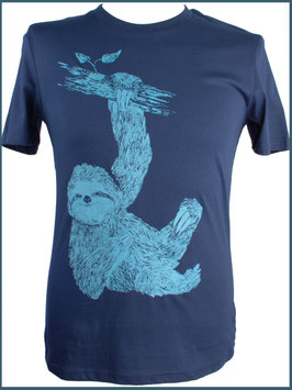 Navyblaues Herren Bio Baumwollshirt Faultier