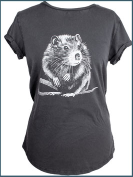 Schwarzes ausgewaschene rollsleeve Ratte