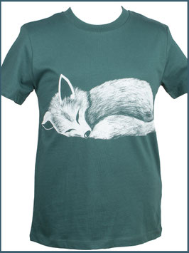 Kindershirt Biobaumwolle Dunkelgrün Fuchs
