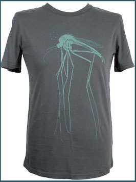Retroschwarzes Herren Bio Baumwollshirt Mücke