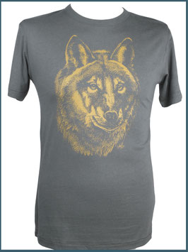 Graues Herren Bambusshirt Wolf