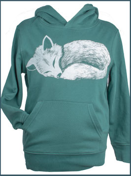 Kapuzenpullover Kind dunkelgrün Fuchs