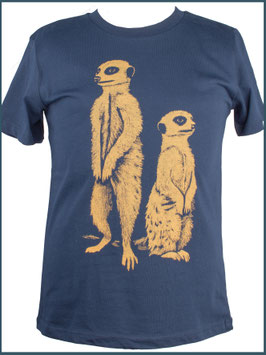 Kindershirt Biobaumwolle navy Erdmännchen
