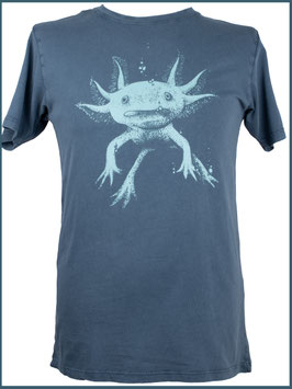 Blaues Herren Bio Baumwollshirt Axolotl