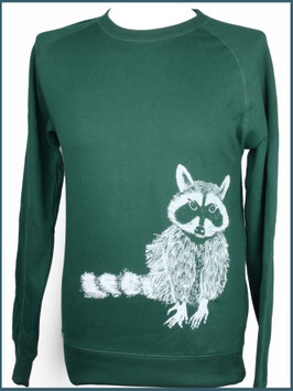 Recycle Grün Unisex Pullover Waschbär