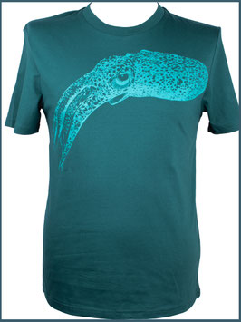 Dunkelgrünes Herren Bio Baumwollshirt Tintenfisch
