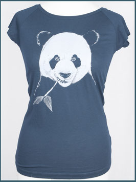 Denimblaues Frauen Bambusshirt Panda