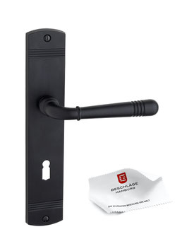 tecnoGRIFF Art dèco Langschild Garnitur EMILY 70-09 ZAMAK in schwarz matt pulverbeschichtet