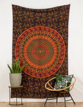 indisches Dekotuch "Elephanten Mandala"