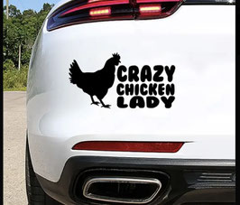 Autosticker 'Crazy Chicken Lady'