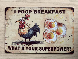Metalen bord 'Breakfast' 2