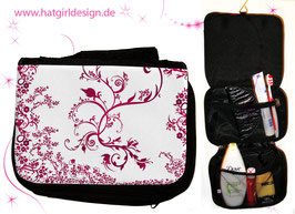 Blumenranke- hatgirl.de Badtasche, Schminktasche, Waschtasche, Reisetasche,  Kulturtasche