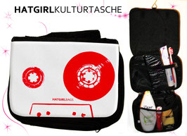 Retro Tapedeck © hatgirl.de Badtasche, Schminktasche, Waschtasche, Reisetasche,  Kulturtasche
