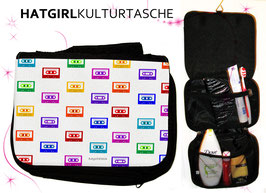 Retro Tapedeck © hatgirl.de Badtasche, Schminktasche, Waschtasche, Reisetasche,  Kulturtasche