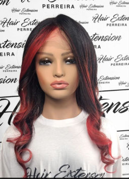 Perruque full lace 360 lisse rouge flamme
