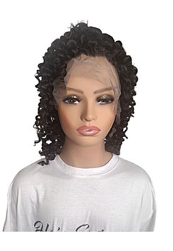 Perruque lace frontal  bouclé brun