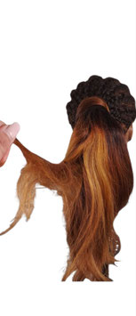Ponytail lisse blond clair chaud