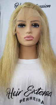 Perruque lace frontal blond platine