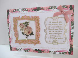 Grußkarte zum Geburtstag, Geburtstagskarte mit Spruch XL Floral