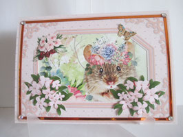 Grußkarte Geburtstagskarte Glückwunschkarte Neutral Blumen Hamster Orange