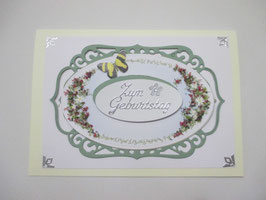 Grußkarte Geburtstagskarte Schmetterling Gelb Schwarz Ornament