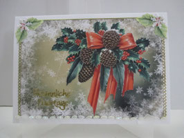 Weihnachtskarte  Weihnachten Tannenzapfen Weiß