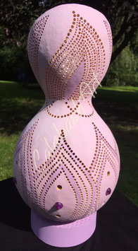 Kalebasse - Tischlampe "Violet Flames"