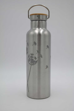 750ml Edelstahl Trinkflasche - doppelwandig - Pusteblume